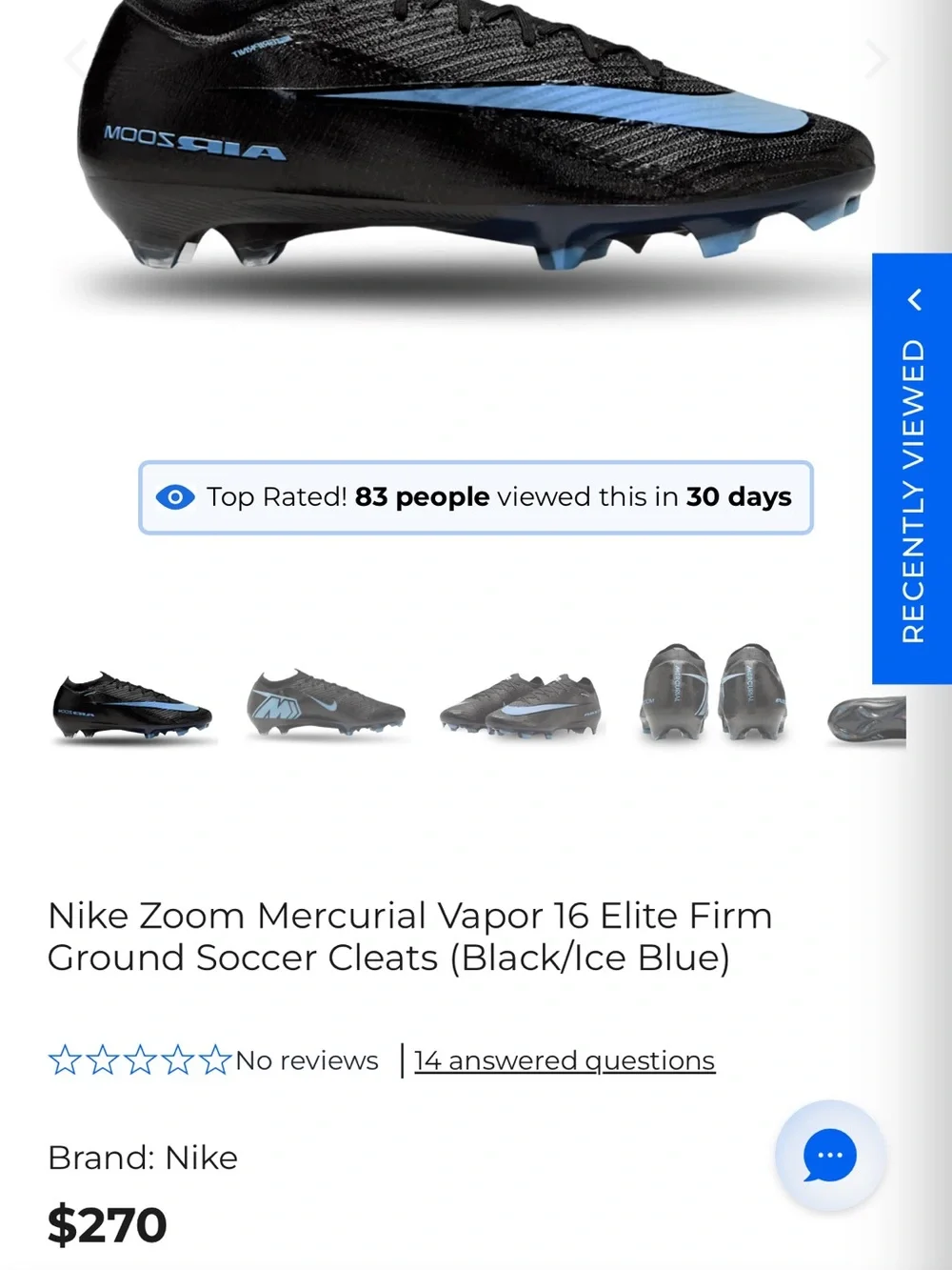 Nike Mercurial Vapor 16 shadow pack US 6